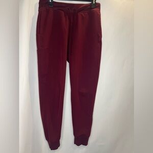 Mandala Scrubs Set Maroon Joggers PS and One Pocket Top Small GUC